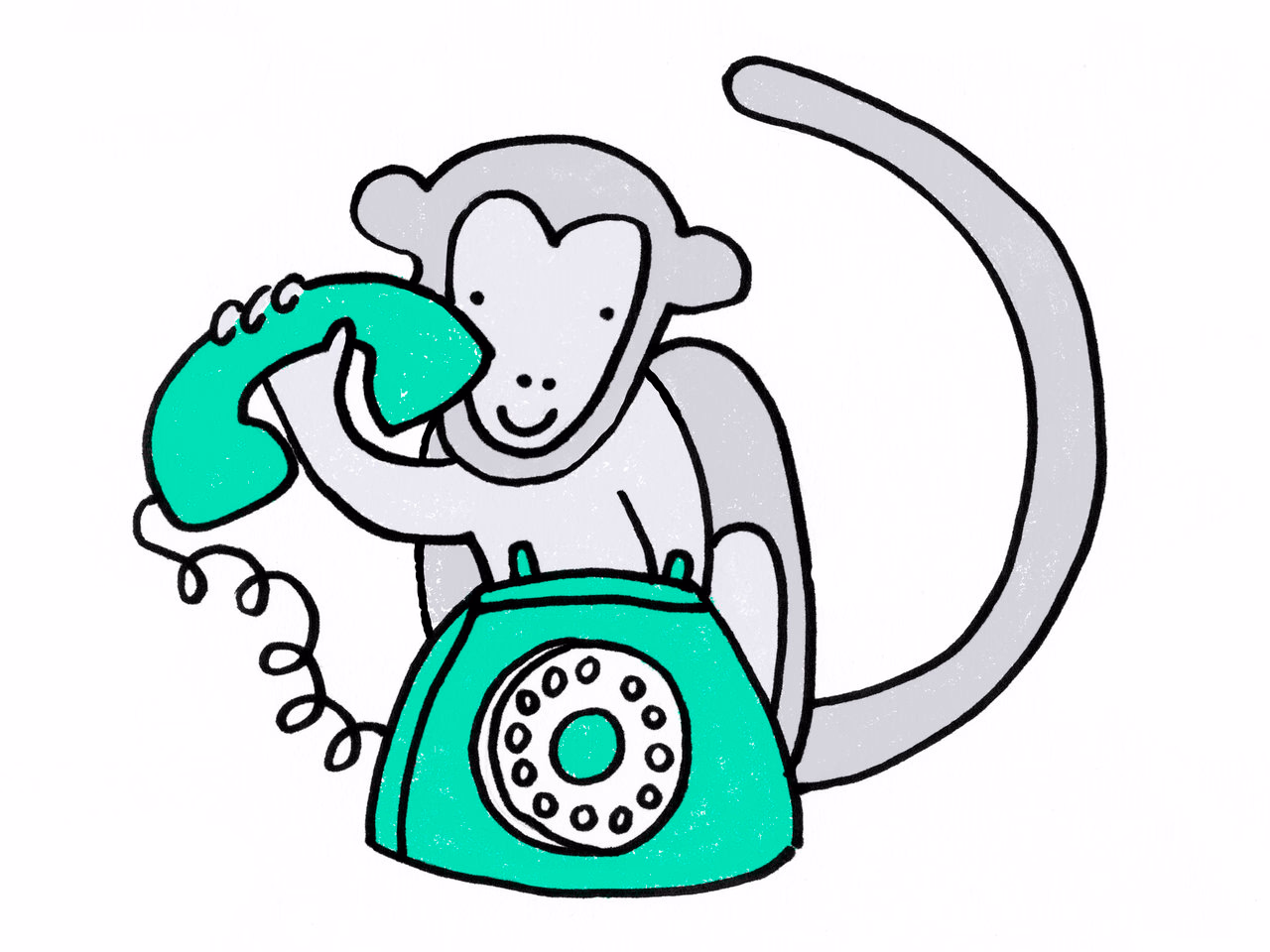 Monkey on the phone