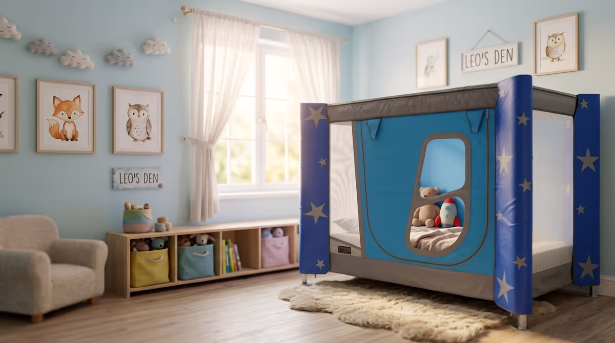 Safe and Sound Pod in blue with a star design