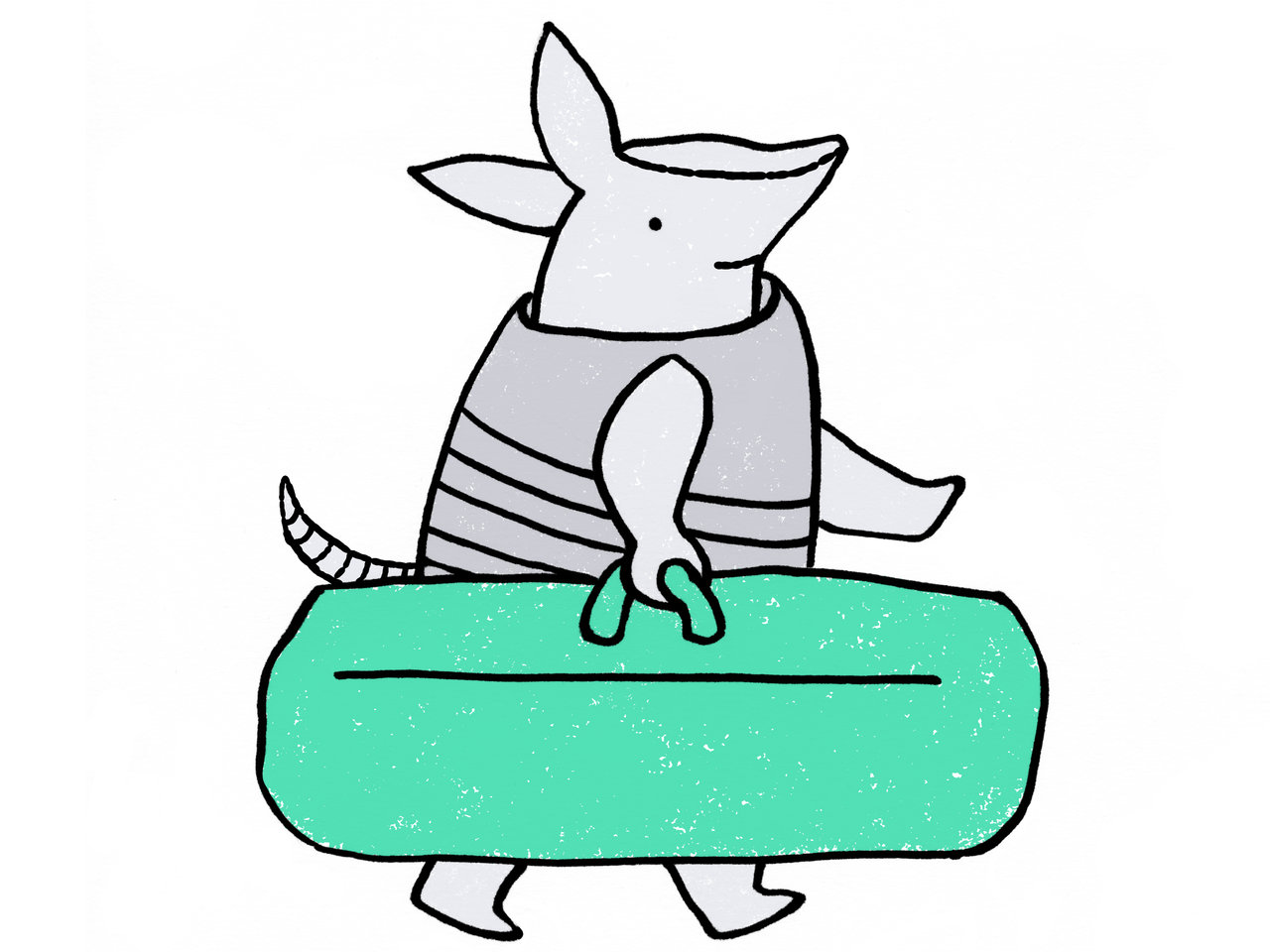 Armadillo with a suitcase